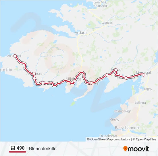 490 Bus Line Map