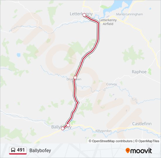 491 bus Line Map