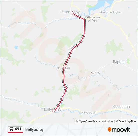 491 Bus Line Map