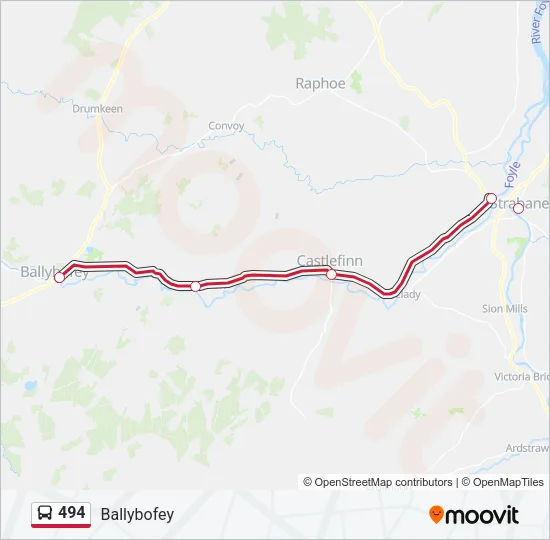 494 Bus Line Map