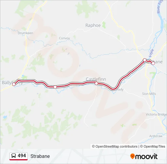 494 Bus Line Map