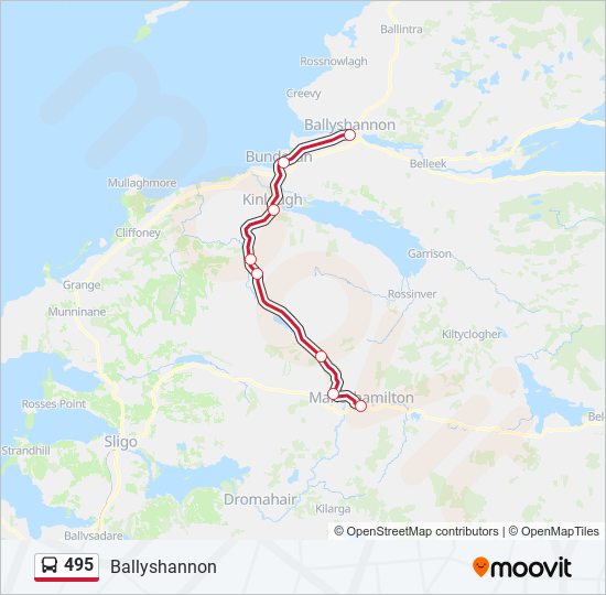 Plan de la ligne 495 de bus