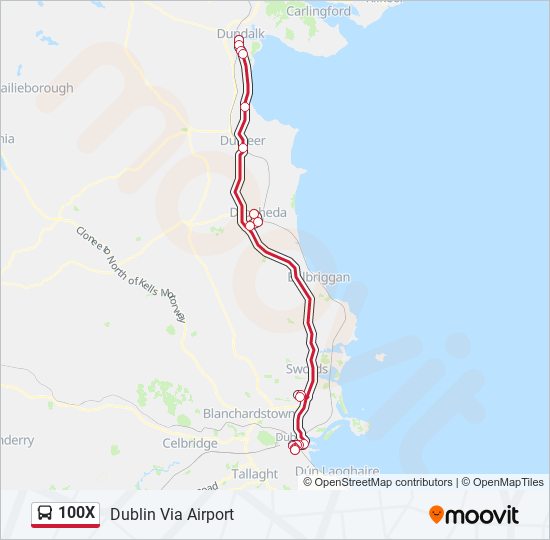 100X bus Line Map