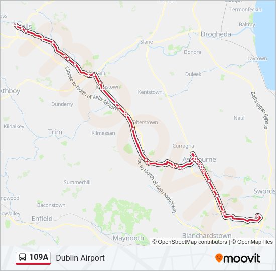 109A Bus Line Map