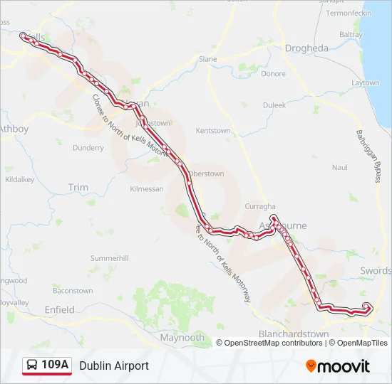 109A Bus Line Map