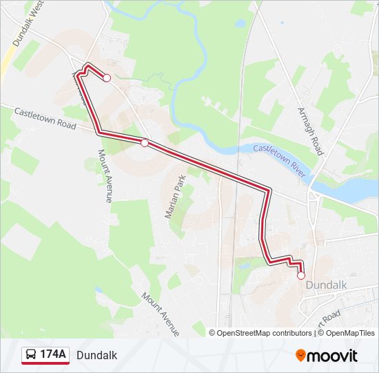 174A bus Line Map