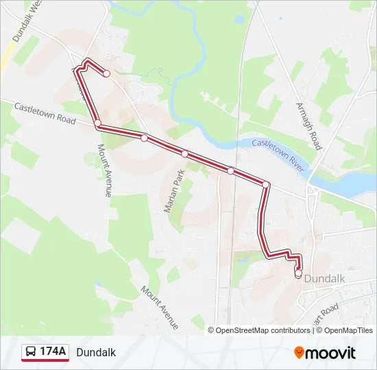174A Bus Line Map