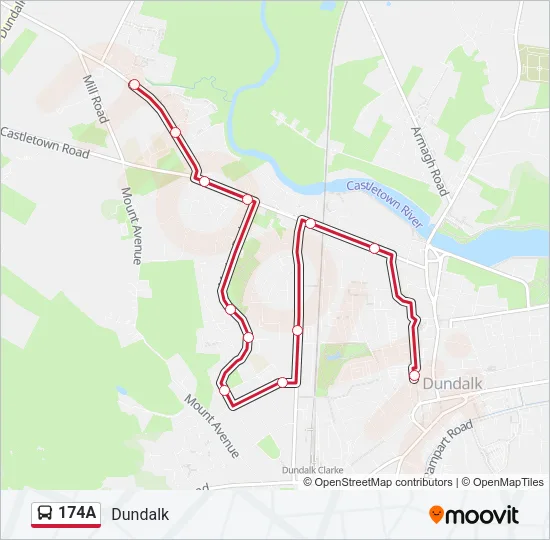 174A Bus Line Map