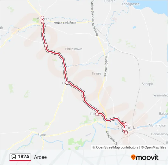 182A Bus Line Map