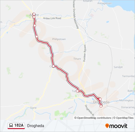 182A Bus Line Map