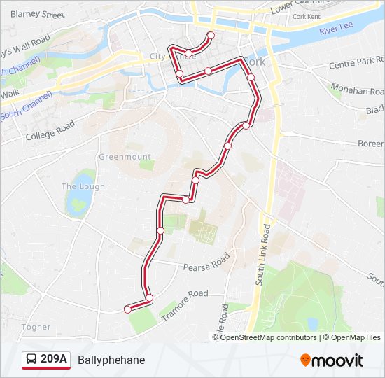 209A Bus Line Map