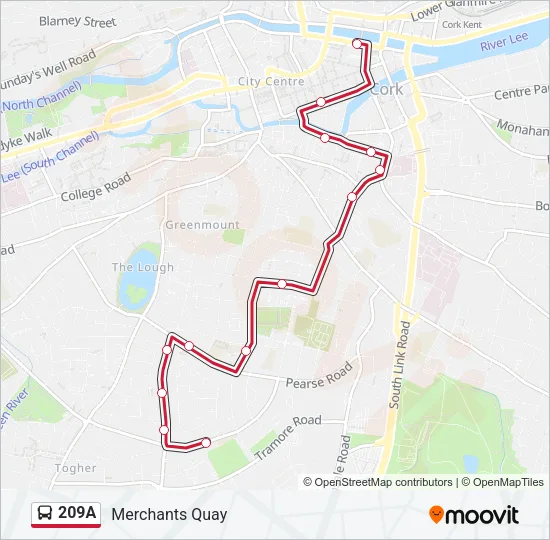 209A Bus Line Map