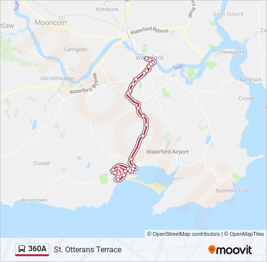 360A Bus Line Map