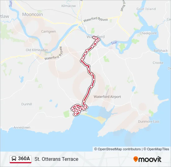 360A Bus Line Map
