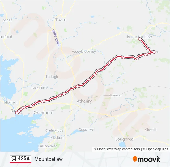 425A Bus Line Map