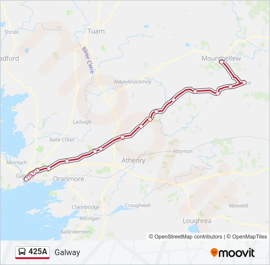 425A Bus Line Map