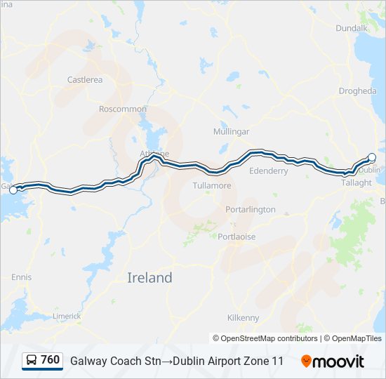 760 bus Line Map