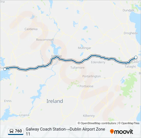 760 Bus Line Map