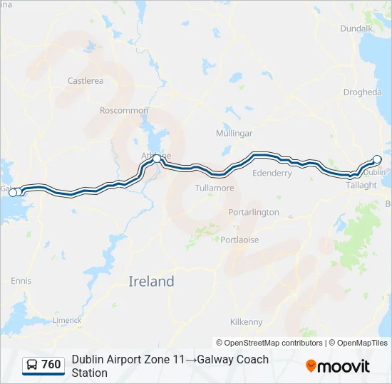 760 Bus Line Map