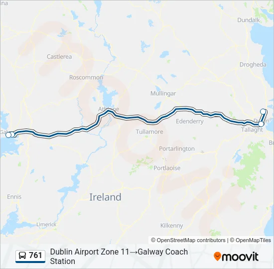 761 Bus Line Map