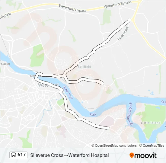 617 Bus Line Map
