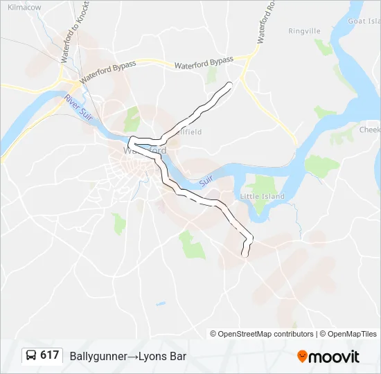 617 Bus Line Map