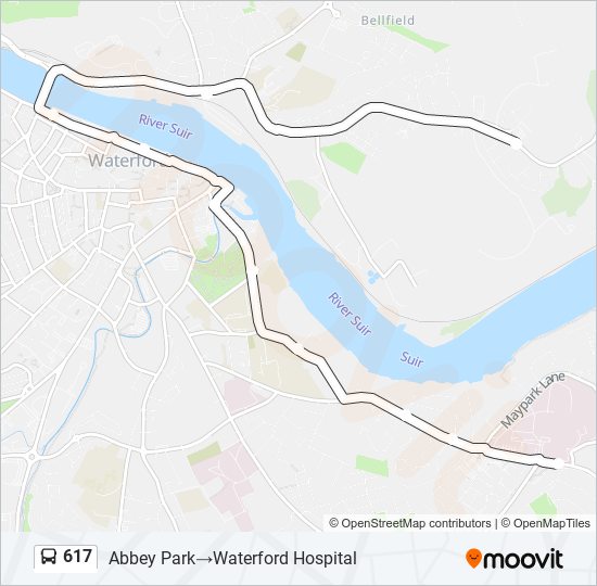 Plan de la ligne 617 de bus