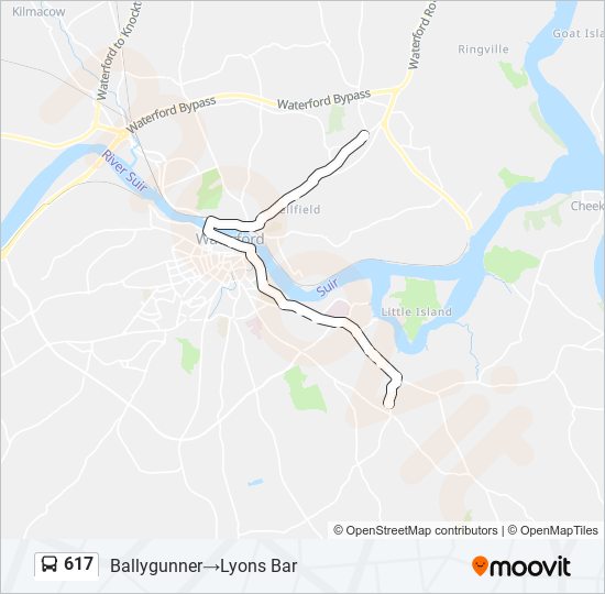 617 bus Line Map