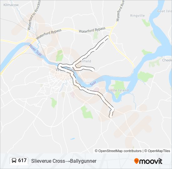 617 bus Line Map