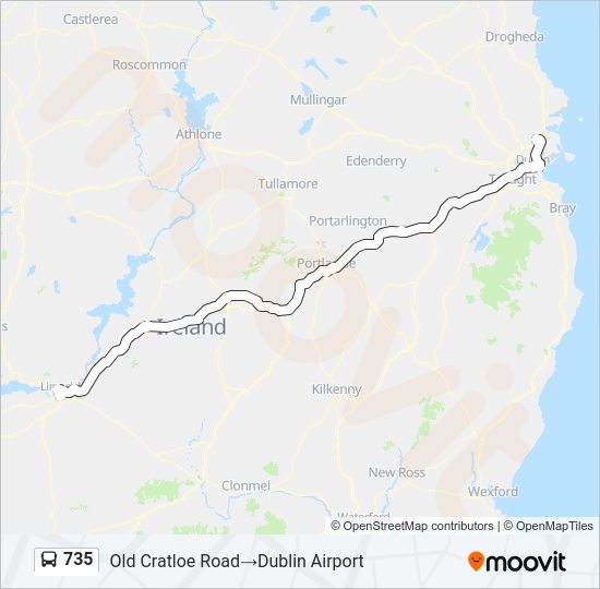 735 bus Line Map