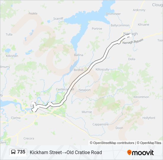 735 bus Line Map