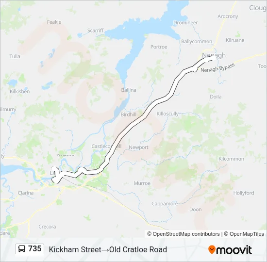 735 Bus Line Map