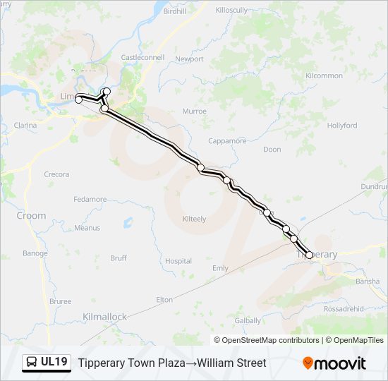 UL19 bus Line Map