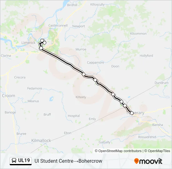 UL19 Bus Line Map