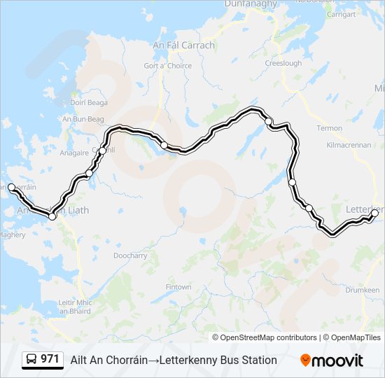 971 bus Line Map