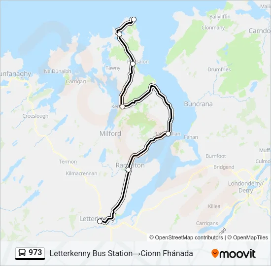 973 Bus Line Map