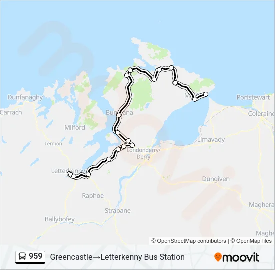 959 Bus Line Map
