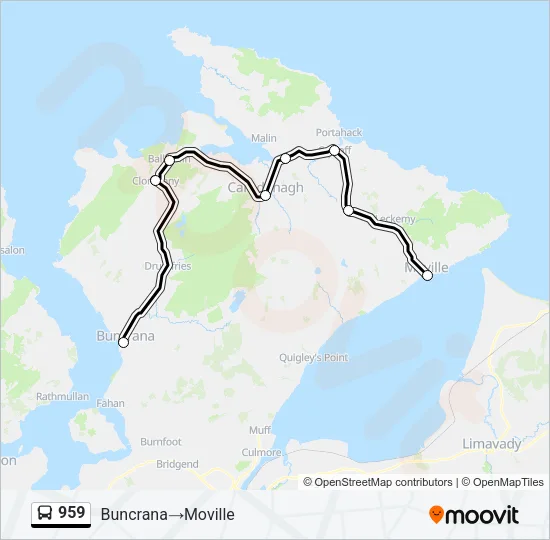 959 Bus Line Map