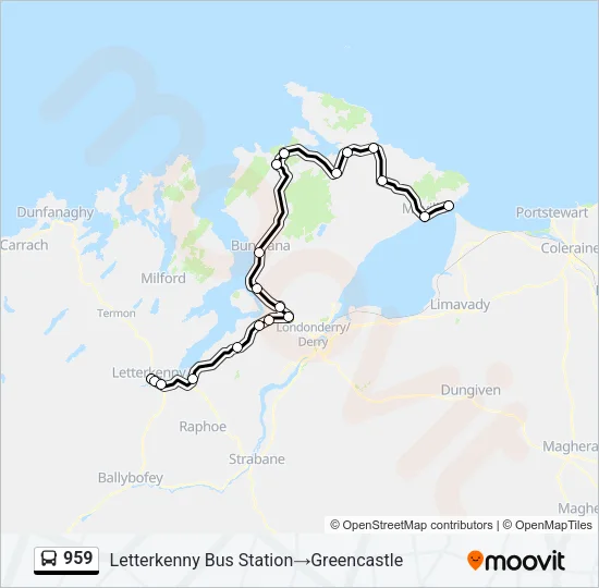 959 Bus Line Map