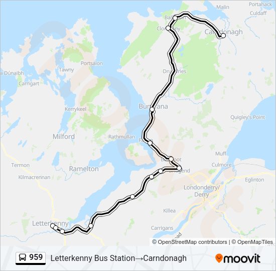 959 Bus Line Map