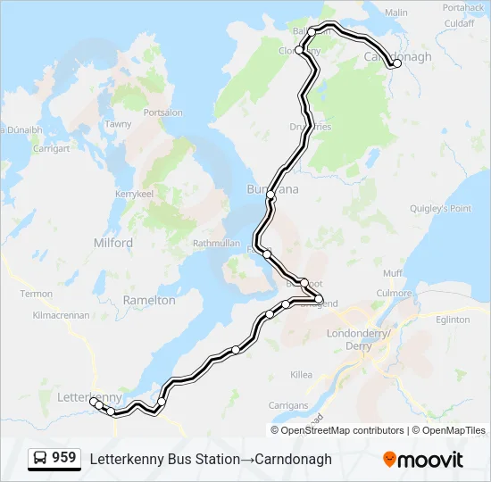 959 Bus Line Map