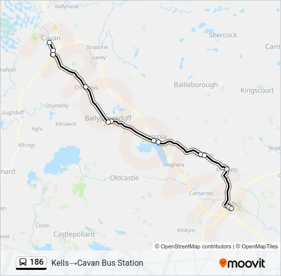 186 Bus Line Map