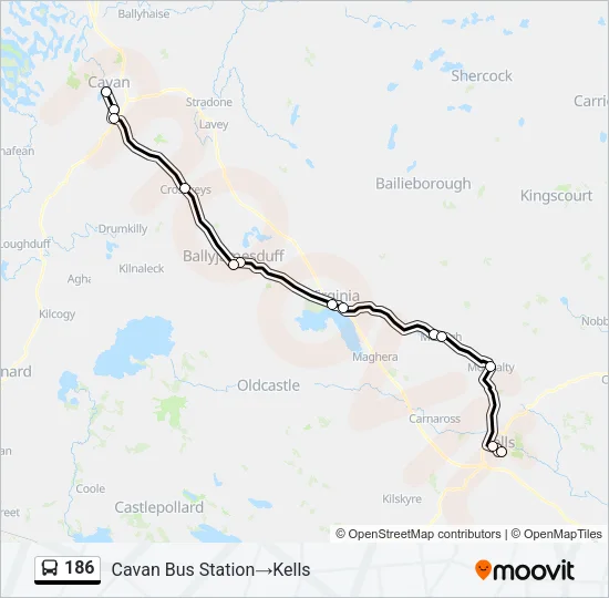 186 Bus Line Map