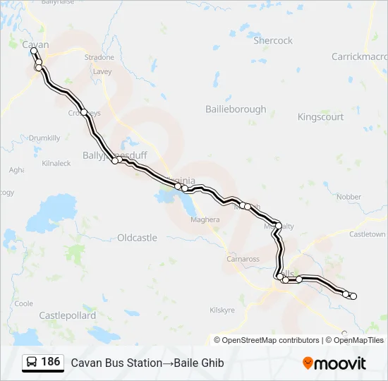 186 Bus Line Map
