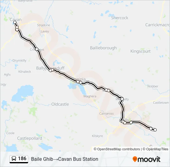 186 Bus Line Map