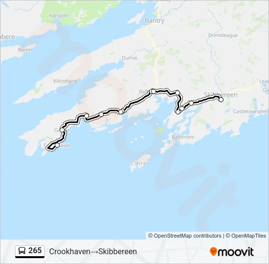 265 Bus Line Map
