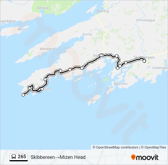 265 Bus Line Map