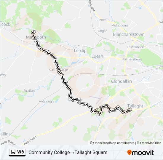 W6 Bus Line Map