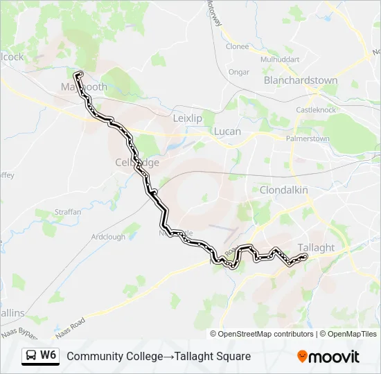 W6 Bus Line Map