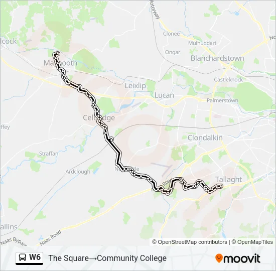 W6 Bus Line Map